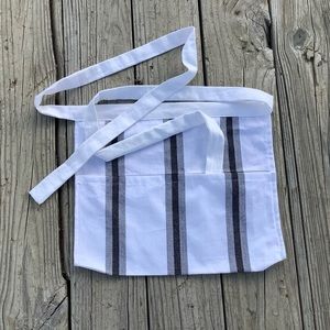 New POCKET White black stripe apron Teacher Vendor Waiter Workshop Kitchen Apron